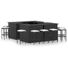 Image de Salon de jardin Vidaxl resine tressee noir 16 pieces 100.0 x 50 x 105