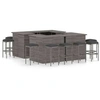 Image de Salon de jardin resine tressee gris 16 pieces