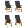 Image de Lot de 4 chaise exterieur pliable H. 111 cm en acacia bois