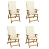 Image de Lot de 4 chaise en acacia empilable pliable exterieur H. 111 cm bois