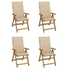 Image de Lot de 4 chaise H. 111 cm empilable pliable exterieur en acacia bois