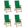 Image de Chaises inclinables de jardin lot de 4 et coussins Bois acacia