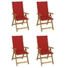 Image de Chaises inclinables de jardin lot de 4 et coussins Bois acacia