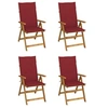 Image de Chaises inclinables de jardin lot de 4 et coussins Bois acacia