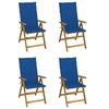 Image de Lot de 4 chaise exterieur empilable pliable H. 111 cm en acacia bois