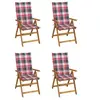 Image de Lot de 4 chaise H. 111 cm pliable exterieur en acacia bois