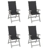 Image de Lot de 4 chaise exterieur non pliable en acacia H. 110 cm bois