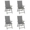 Image de Chaises inclinables de jardin lot de 4 et coussins Bois acacia