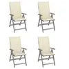 Image de Chaises inclinables de jardin lot de 4 et coussins Bois acacia