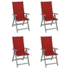 Image de Lot de 4 chaise en acacia non pliable H. 110 cm exterieur bois