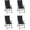Image de Chaises inclinables de jardin lot de 4 et coussins Bois acacia