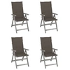 Image de Chaises inclinables de jardin lot de 4 et coussins Bois acacia