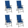 Image de Chaises inclinables de jardin lot de 4 et coussins Bois acacia