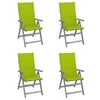 Image de Lot de 4 chaise H. 111 cm non pliable en acacia exterieur bois