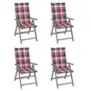Image de Lot de 4 chaise exterieur non pliable en acacia H. 111 cm bois