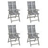 Image de Lot de 4 chaise H. 110 cm non pliable exterieur en acacia bois