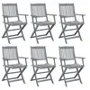 Image de Chaises pliables d extérieur lot de 6 et coussins Bois d acacia