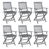 Image de Chaises pliables d extérieur lot de 6 et coussins Bois d acacia