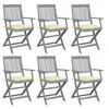 Image de Tuinstoelen 6 st inklapbaar met kussens massief acaciahout3065424