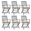 Image de Tuinstoelen 6 st inklapbaar met kussens massief acaciahout3065425