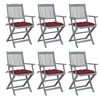 Image de Tuinstoelen 6 st inklapbaar met kussens massief acaciahout3065431