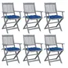Image de Tuinstoelen 6 st inklapbaar met kussens massief acaciahout3065432