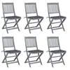 Image de Chaises pliables d extérieur lot de 6 et coussins Bois d acacia