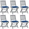 Image de Tuinstoelen 6 st inklapbaar met kussens massief acaciahout3065459