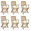Image de Chaises pliables de jardin lot de 6 avec coussins Bois d acacia