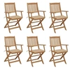 Image de Chaises pliables de jardin lot de 6 avec coussins Bois d acacia
