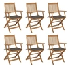 Image de Chaises pliables de jardin lot de 6 avec coussins Bois d acacia