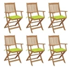 Image de Tuinstoelen 6 st inklapbaar met kussens massief acaciahout3065472