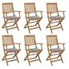 Image de Chaises pliables de jardin lot de 6 avec coussins Bois d acacia
