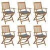 Image de Chaises pliables de jardin lot de 6 avec coussins Bois d acacia