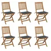 Image de Tuinstoelen 6 st inklapbaar met kussens massief acaciahout3065488