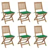 Image de Tuinstoelen 6 st inklapbaar met kussens massief acaciahout3065493