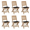 Image de Tuinstoelen 6 st inklapbaar met kussens massief acaciahout3065495
