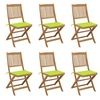Image de Tuinstoelen 6 st inklapbaar met kussens massief acaciahout3065499