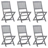 Image de Chaises pliables d extérieur lot de 6 Bois d acacia solide