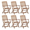 Image de Chaises pliables de jardin 6 pcs Bois d acacia solide