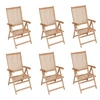 Image de Lot de 6 chaise en teck pliable H. 109 cm exterieur bois