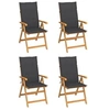 Image de Lot de 4 chaise H. 109 cm pliable en teck exterieur gris