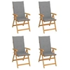 Image de Lot de 4 chaise exterieur pliable H. 109 cm en teck gris