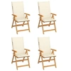 Image de Lot de 4 chaise en teck pliable H. 109 cm exterieur bois