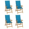 Image de Lot de 4 chaise exterieur pliable H. 109 cm en teck bleu