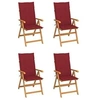 Image de Lot de 4 chaise en teck pliable exterieur H. 109 cm bois