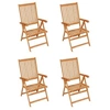 Image de Chaises de jardin 4 pcs avec coussins bleu royal Bois de teck
