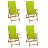 Image de Lot de 4 chaise en teck pliable exterieur H. 100 cm bois