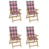 Image de Lot de 4 chaise exterieur pliable en teck H. 109 cm rouge