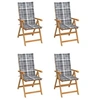 Image de Lot de 4 chaise en teck pliable exterieur H. 100 cm gris